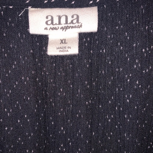 Black & White Print Summer Dress Ties at Waist Pockets A.N.A. Size XL - Picture 7 of 8